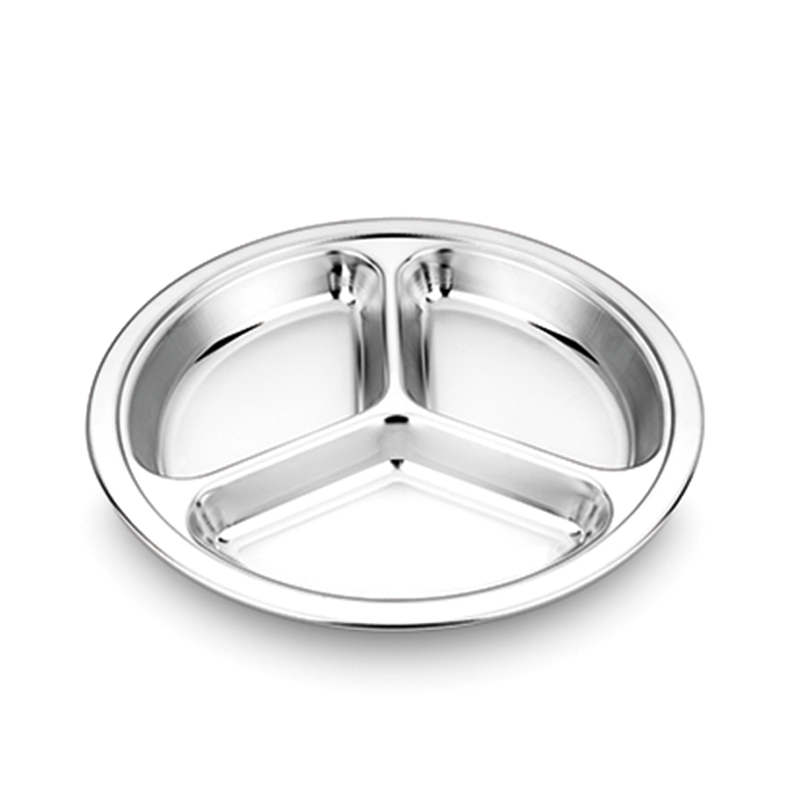 中式圆三格快餐盘